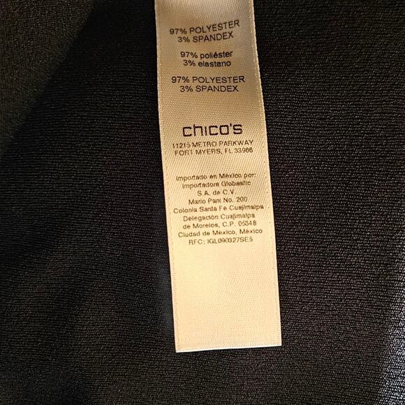 Chico's Easywear Blouse Long Sleeve Open Top Sleeves Gold Studs Women 2 (Large) - Picture 6 of 8